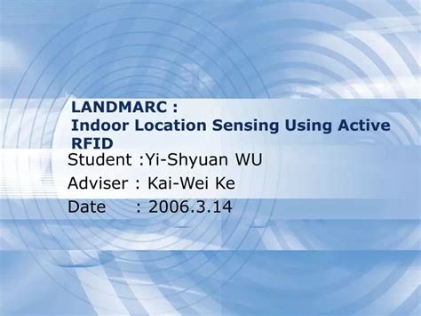 landmarc system rfid|LANDMARC: Indoor Location Sensing Using Active RFID.